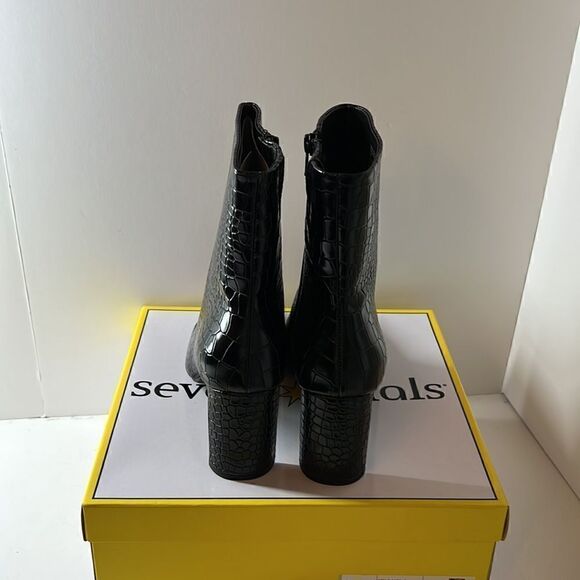 Seven Dials Nicole Black Croc Ankle Boots size 8 - Picture 5 of 7